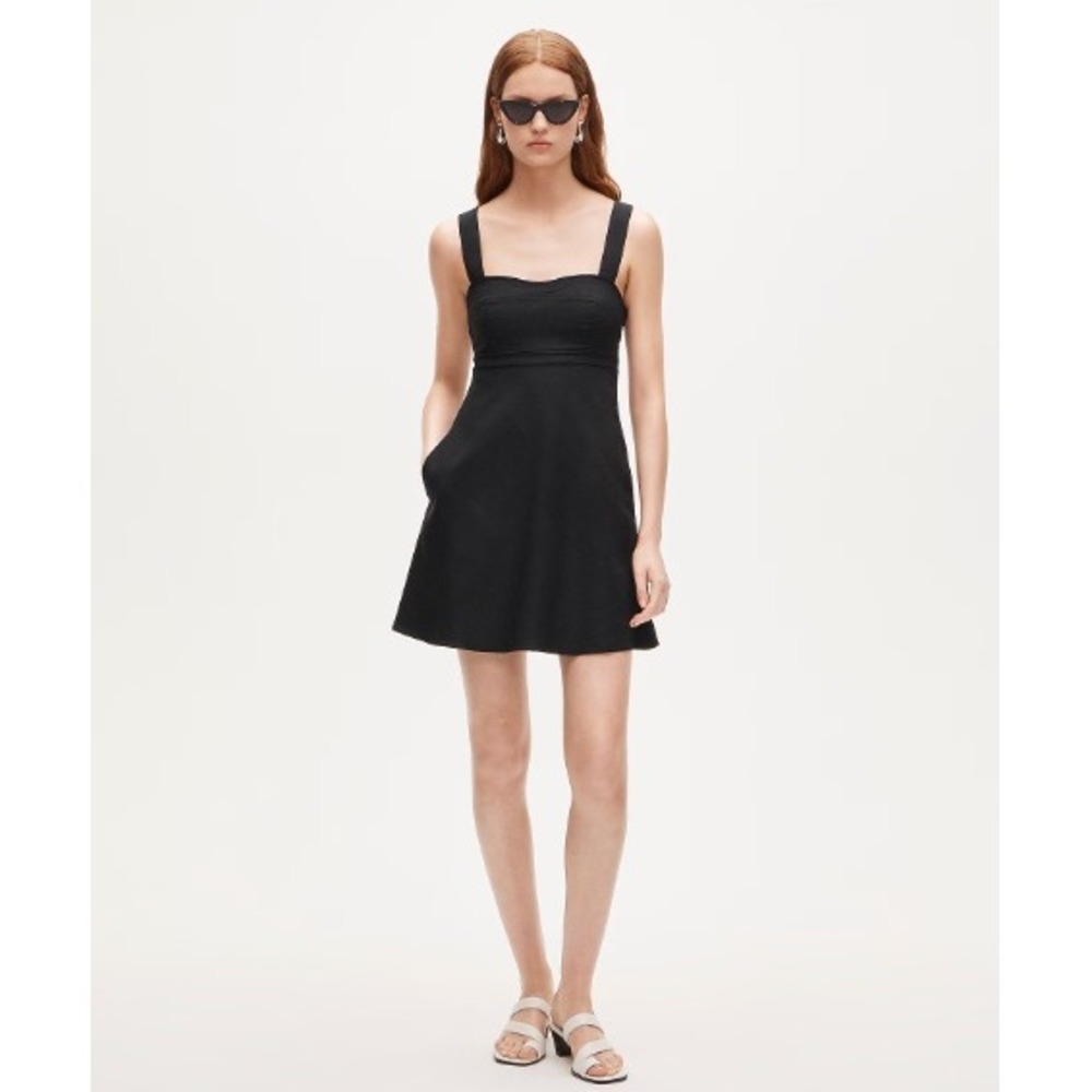 NEW J.Crew Gramercy Linen Blend Mini Dress 10 Black Old Money Preppy Coquette